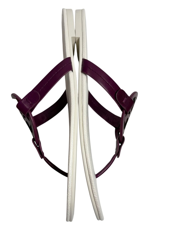 Tory Burch Miller Goat Leather Purple Logo Thong Sandals NWOT $229 BOX